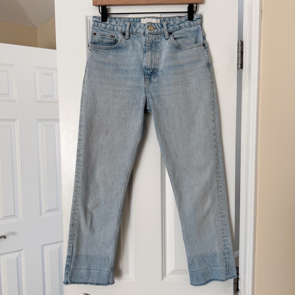 TopShop Raw Hem Straight Leg Jean